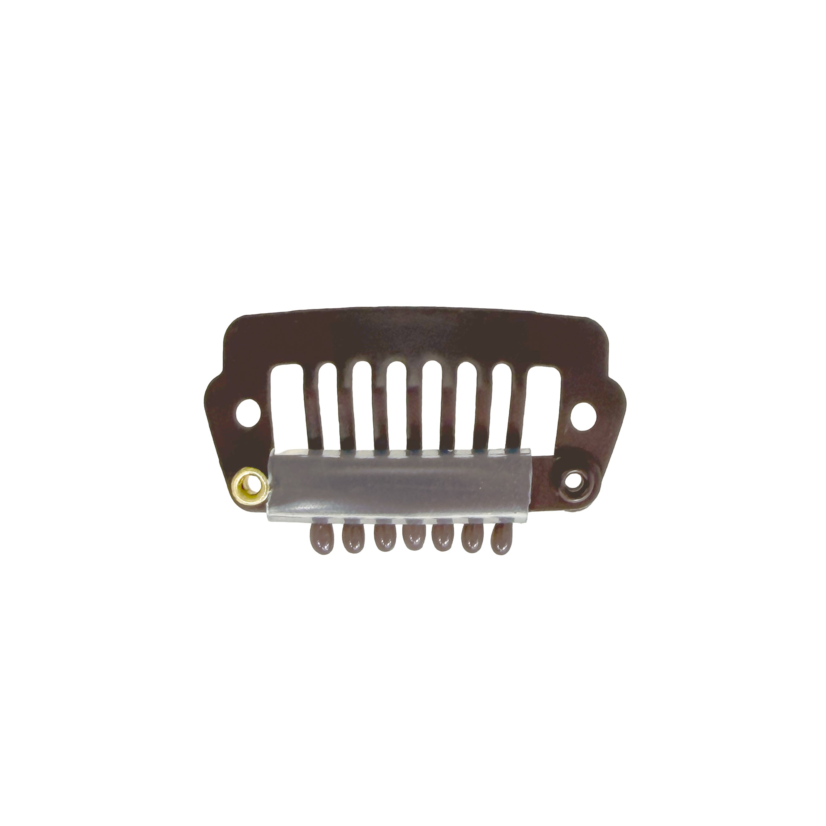 Paryk Clips m. coatede spidser I-shape - Mørk brun 2cm