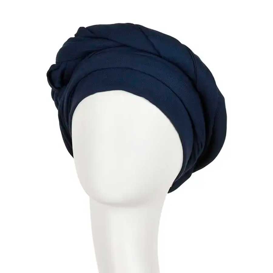 Blå turban tørklæde til mange stylingmuligheder
