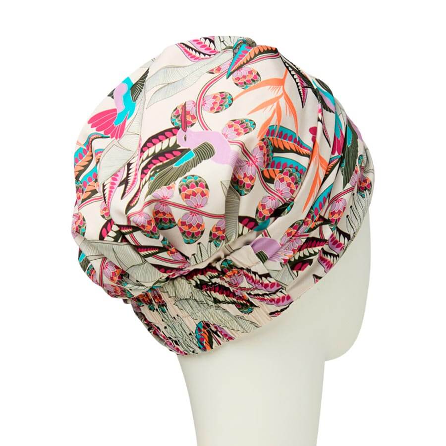 Sapphire Turban med smukt mønster og pandebånd der giver fylde.