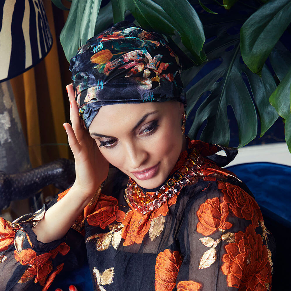 Ruby Skye Turban, Rococo Velvet