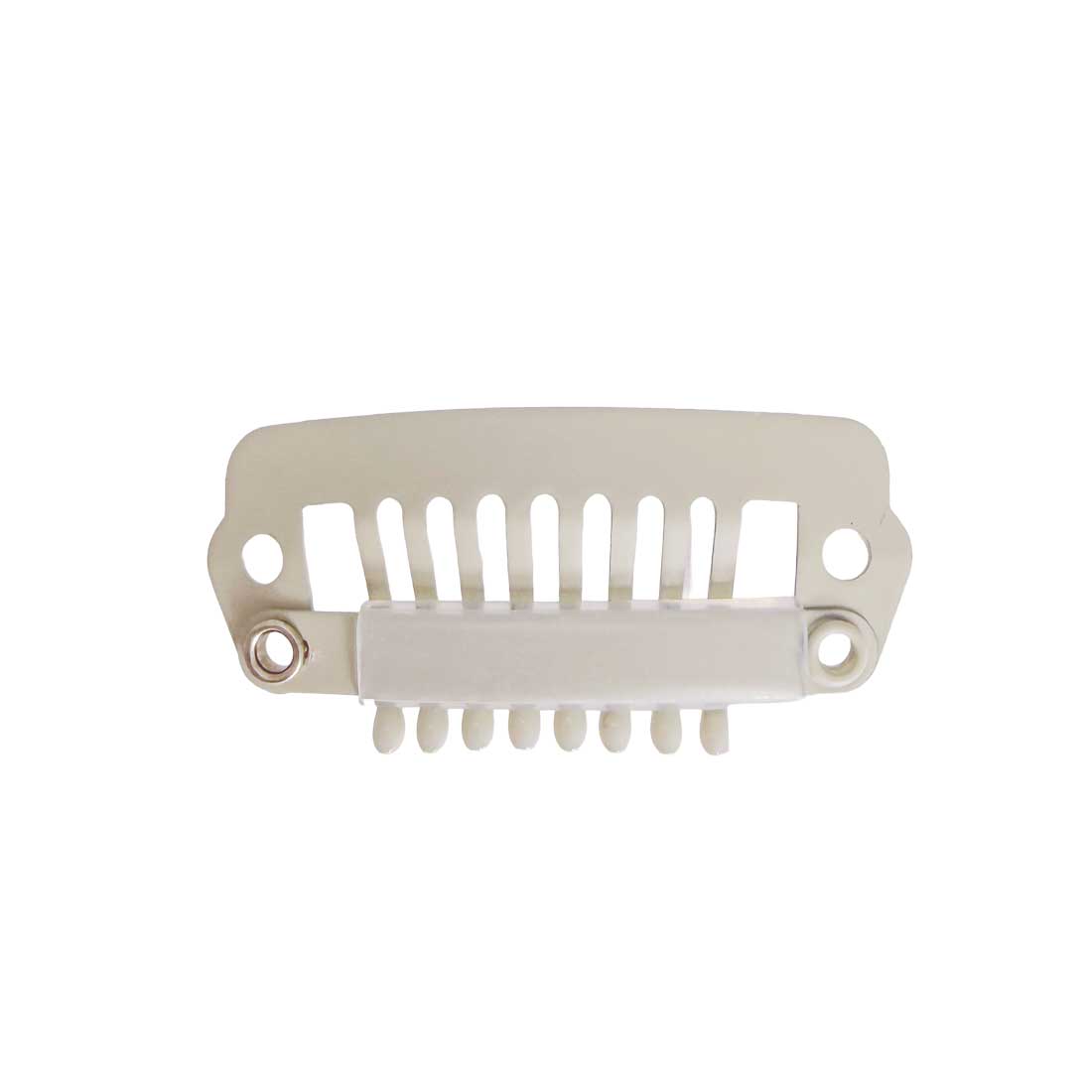 Paryk Clips m. coatede spidser - Lys beige 2,5cm