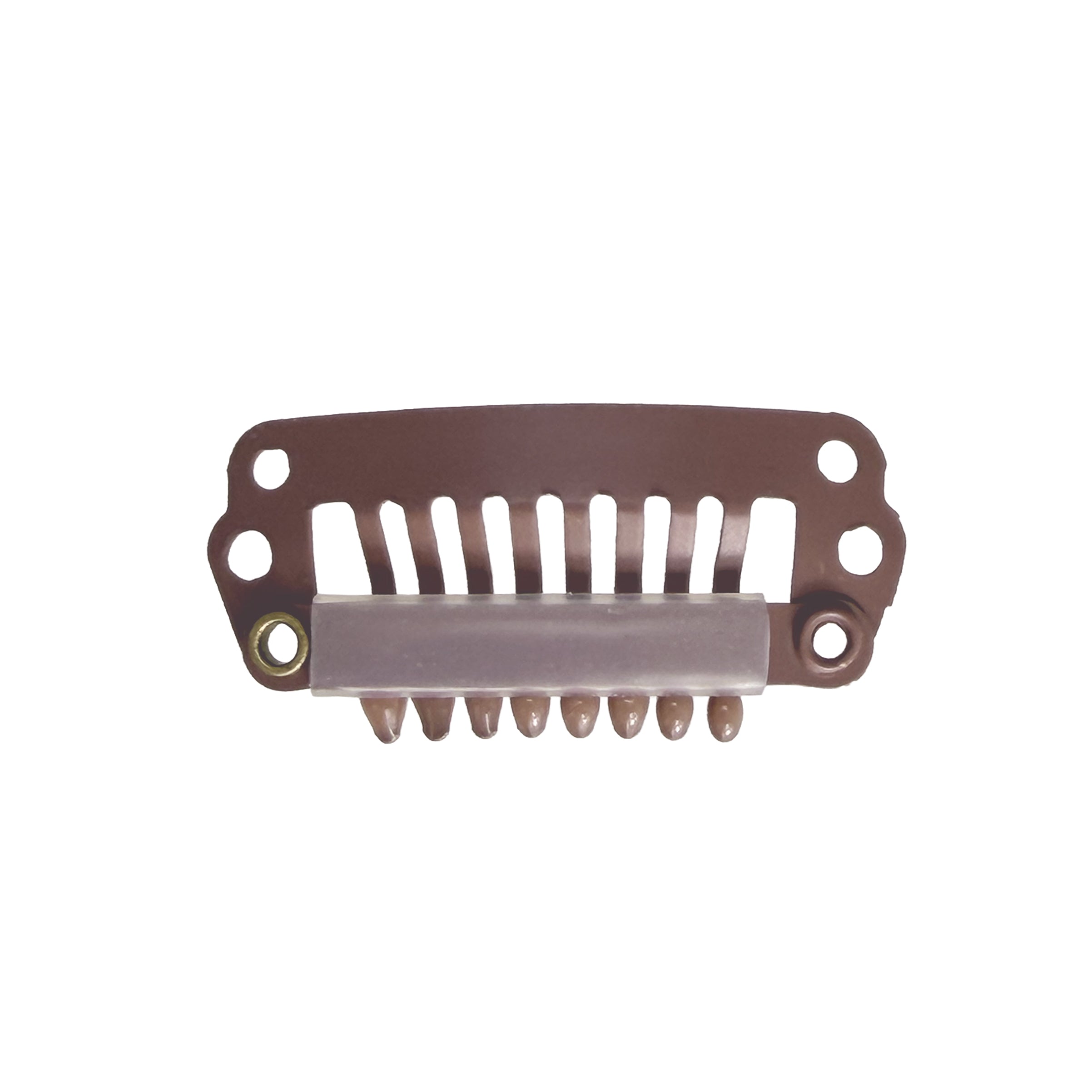 Paryk Clips m. coatede spidser I-shape - Lysebrun 3cm