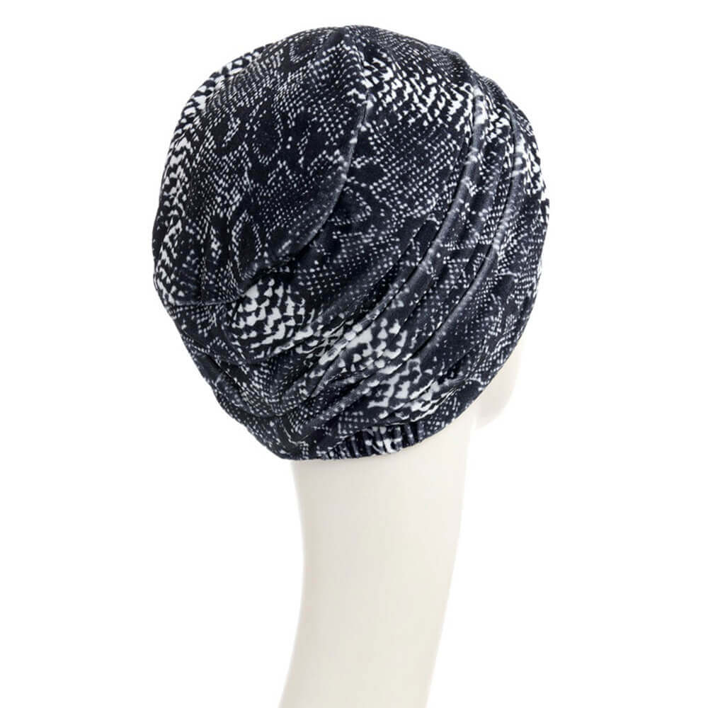 HocLea turban, Blue Snake i mørkeblå og hvidt mønster
