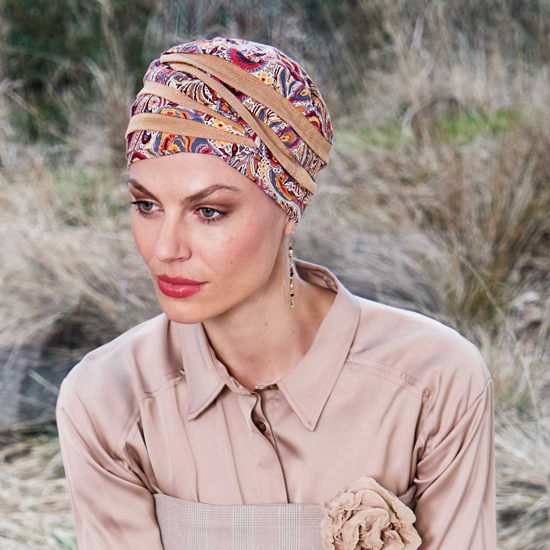 Shanti Turban med et smukt mønster Moroccan Paisley