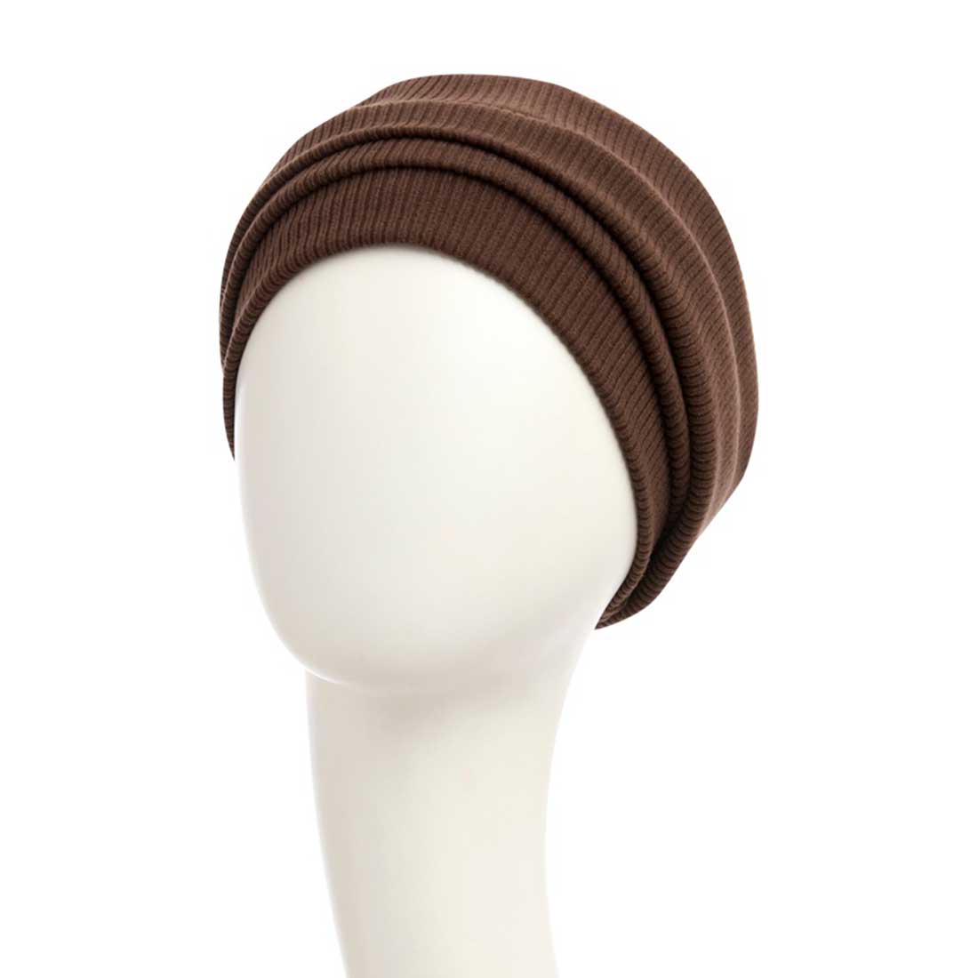 Smuk mørkebrun turban hue