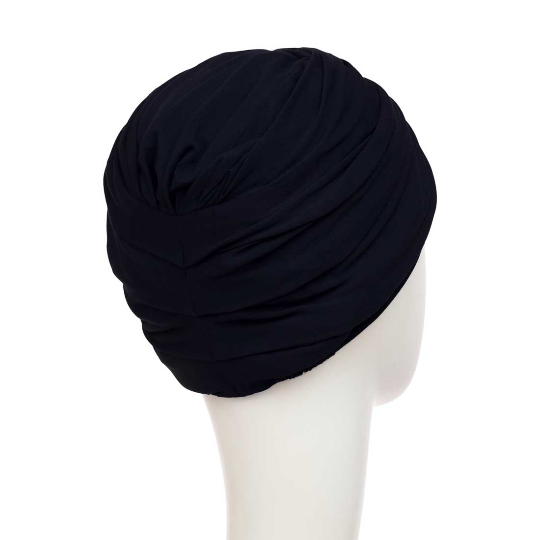 Sort turban hat i lækkert blødt stof