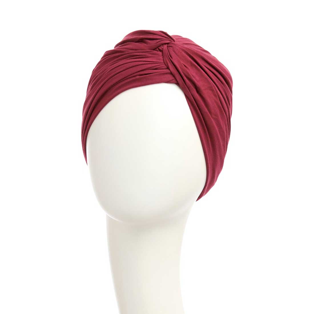 Feminin rød turban til kvinder med hårtab