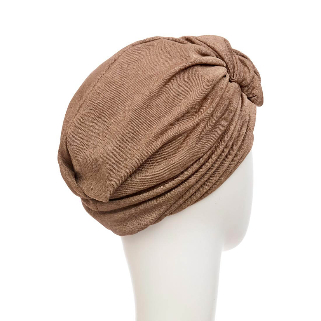 Turban hue i en flot caramel farve