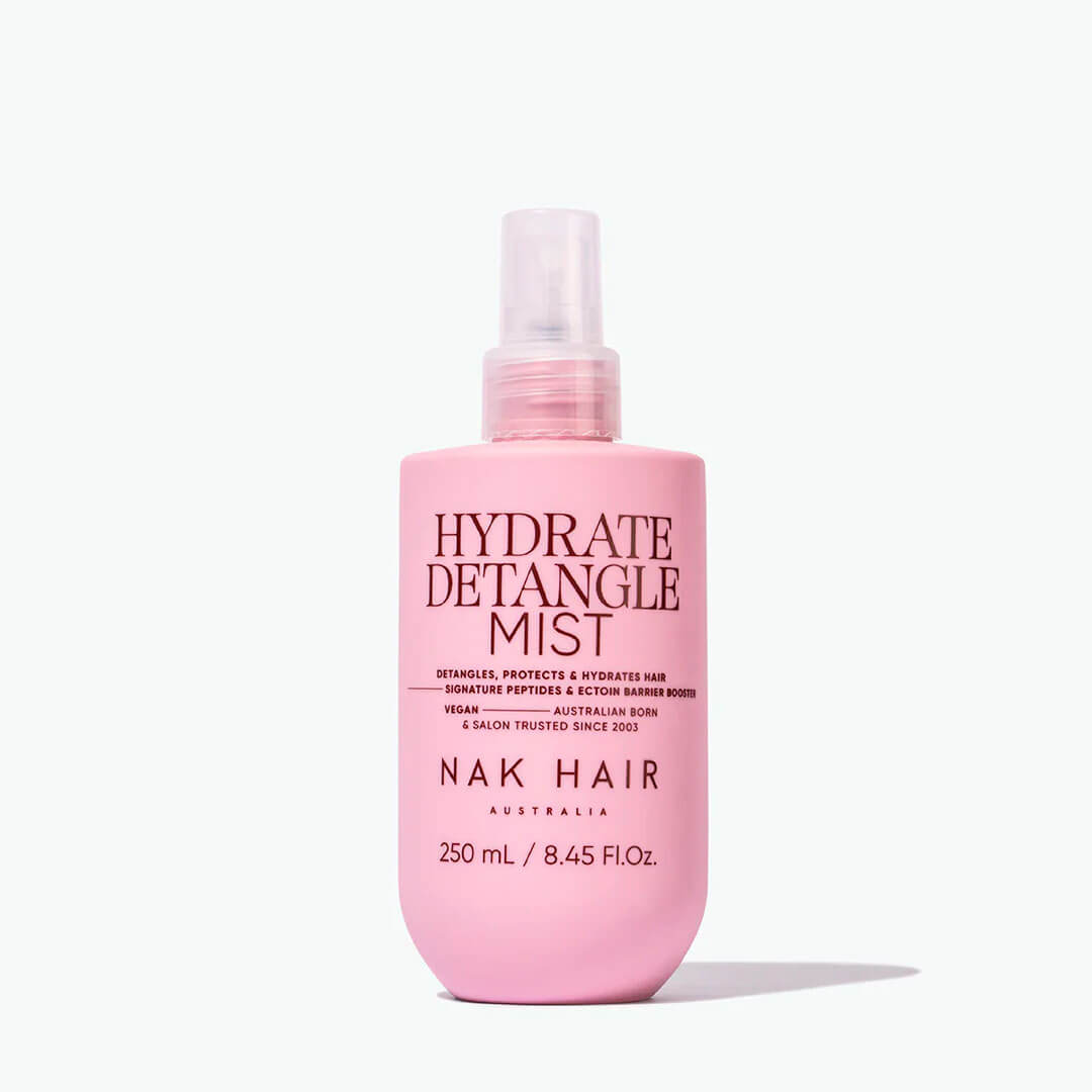 Den populære hydrate detangle mist fra NAK Hair i ny emballage