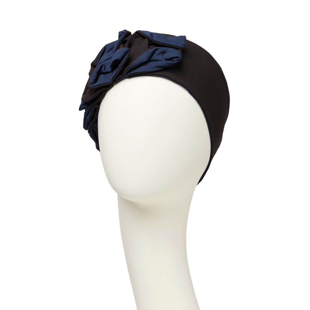 Nava turban i blå og sort.