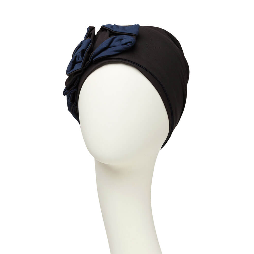 Nava turban i blå og sort.