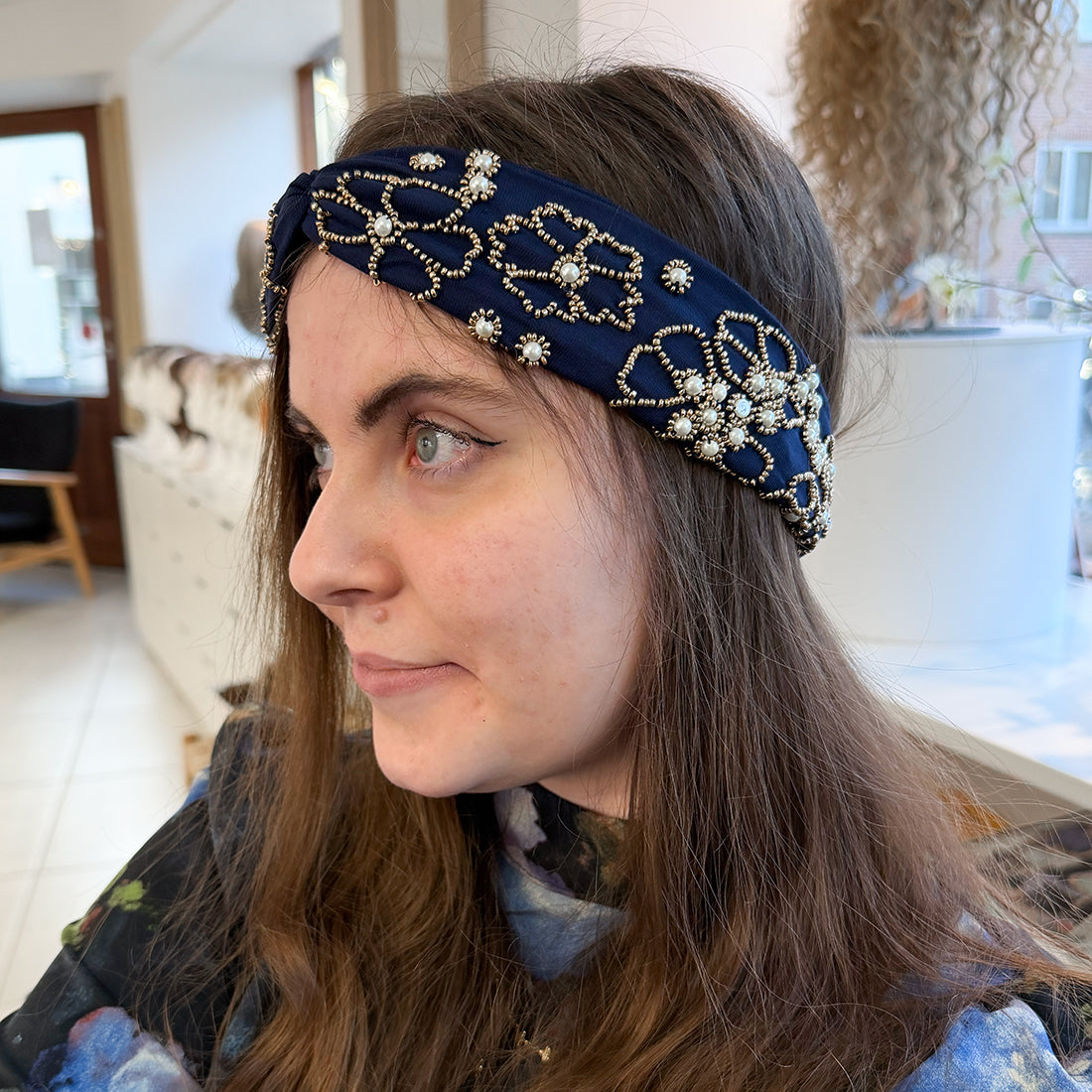 Hairband Pearl Edition - Navy Blue