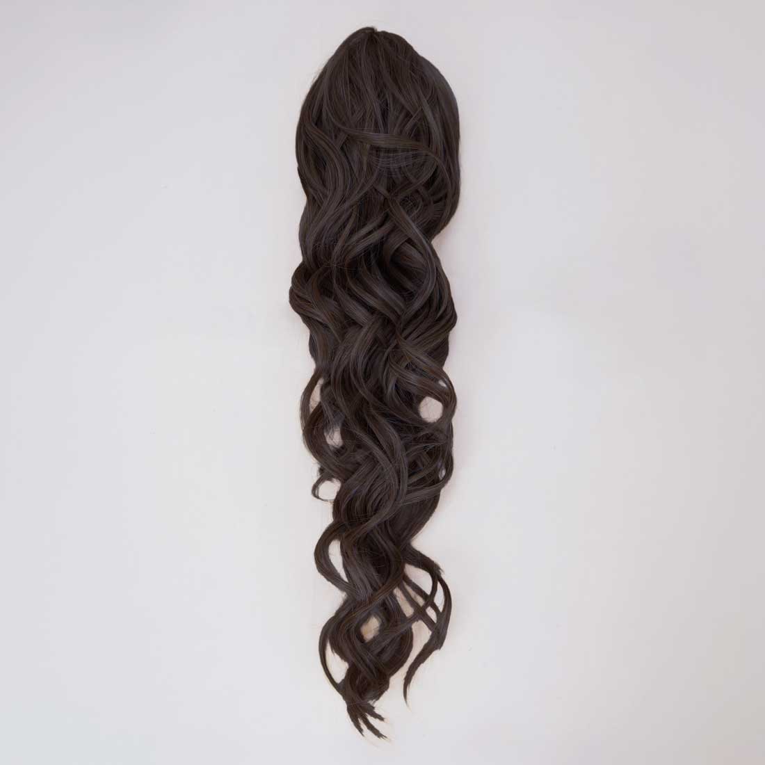 Tropical hestehale extension 50 cm med klemme - Espresso Mix