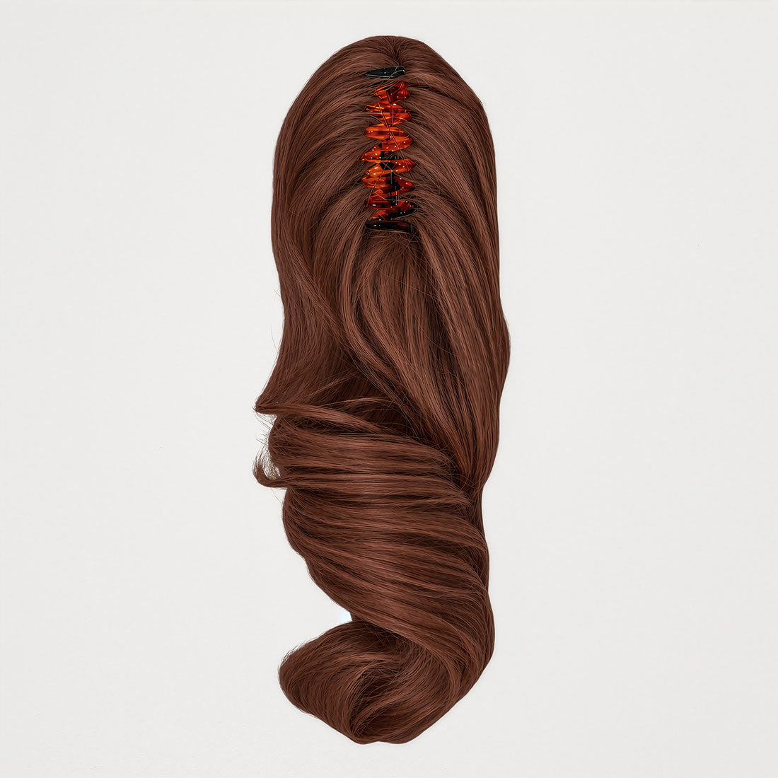 Frizzante hestehale extension med klemme - Cinnamonbrown Mix