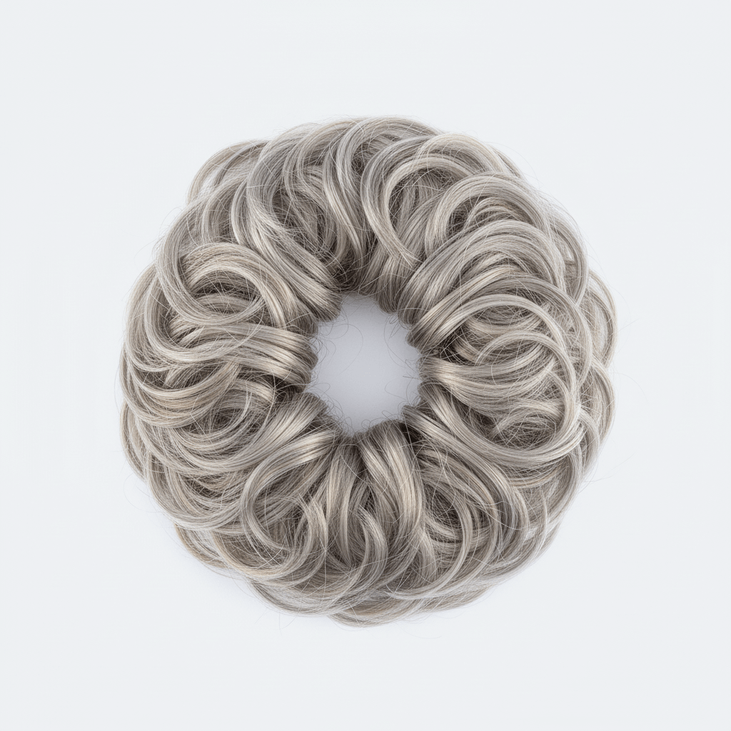 Hårelastik med hår til at lave den smukkeste messy bun