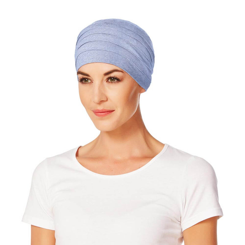 Enkelt turban med fine lag i sart lyseblå