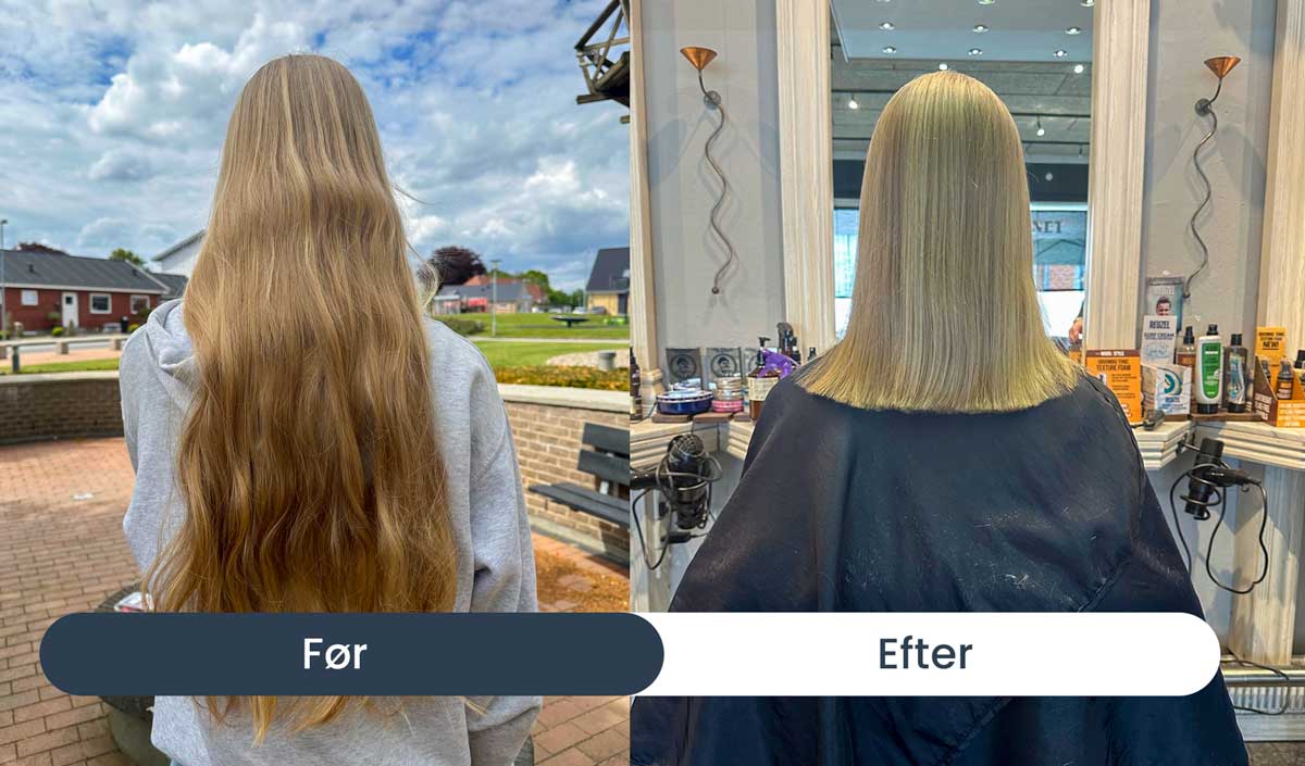 "Min lillesøster har alopecia" - derfor valgte Amalie at donere 40 cm af sit hår