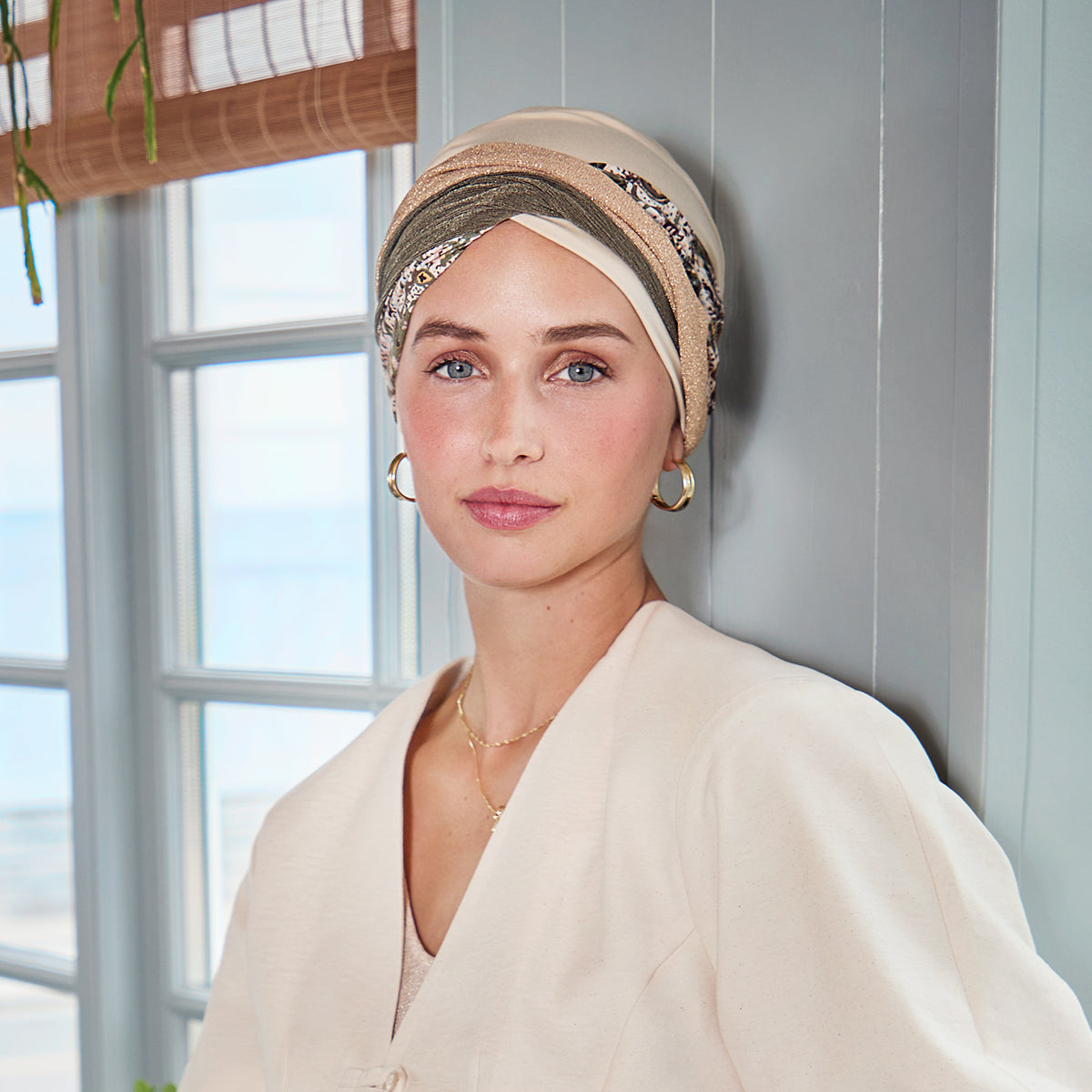 HocShakti Turban - Wheat Beige w/Romance