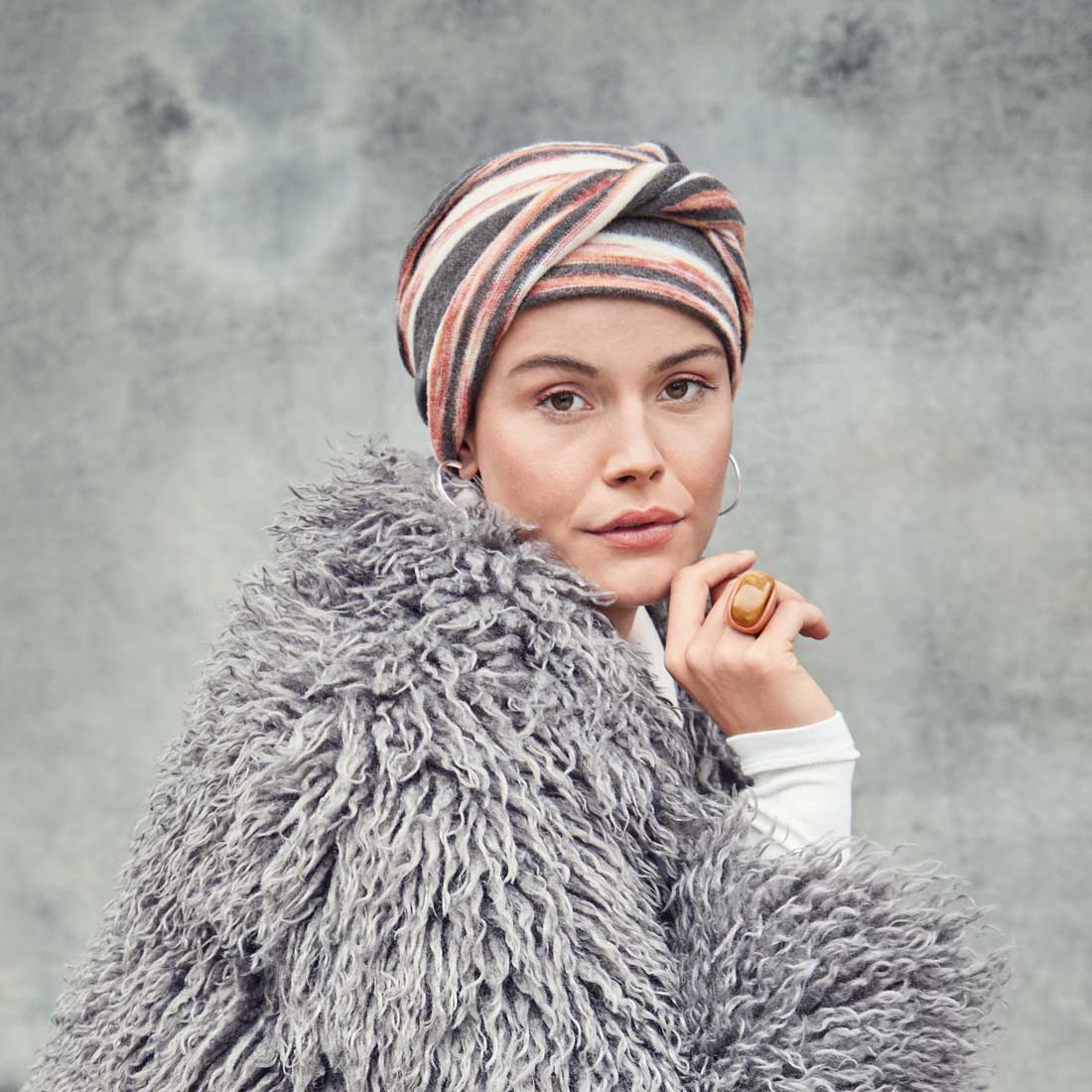 HocZoya V Turban - Brown w/Multi Stripes