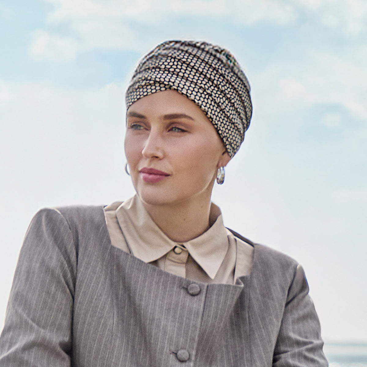 HocYoga Turban - Beige Snake