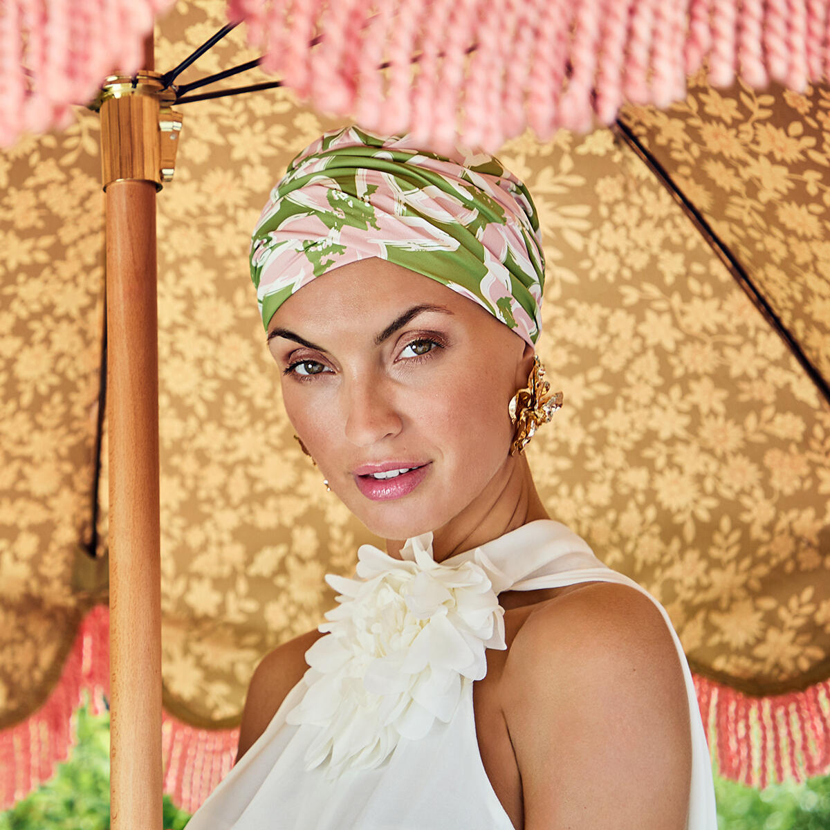 HocSapphire Boho Turban - Lime Garden