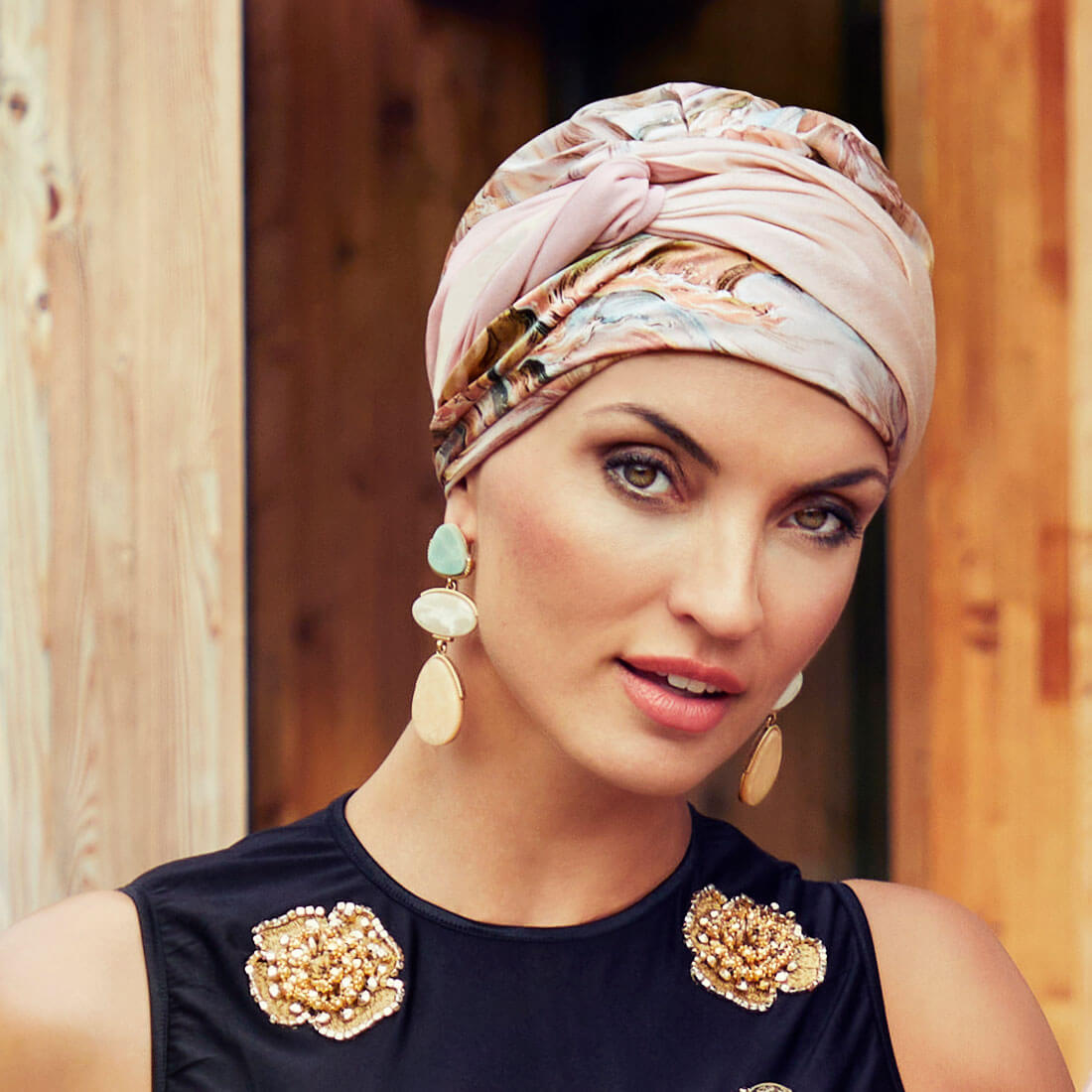 Avalon Turban, Soft Pastel Rose fra Christine Headwear