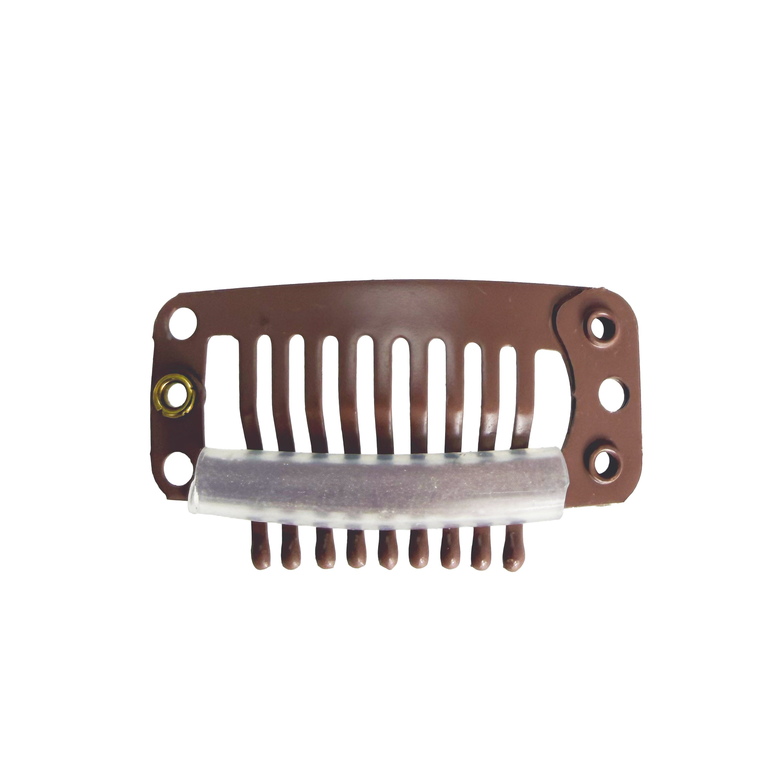 Paryk Clips m. coatede spidser I-shape - Lys brun 3,5cm