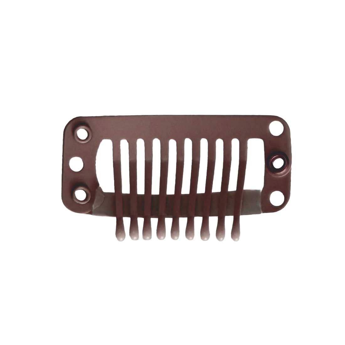 Paryk Clips m. coatede spidser - Mellem brun 3cm