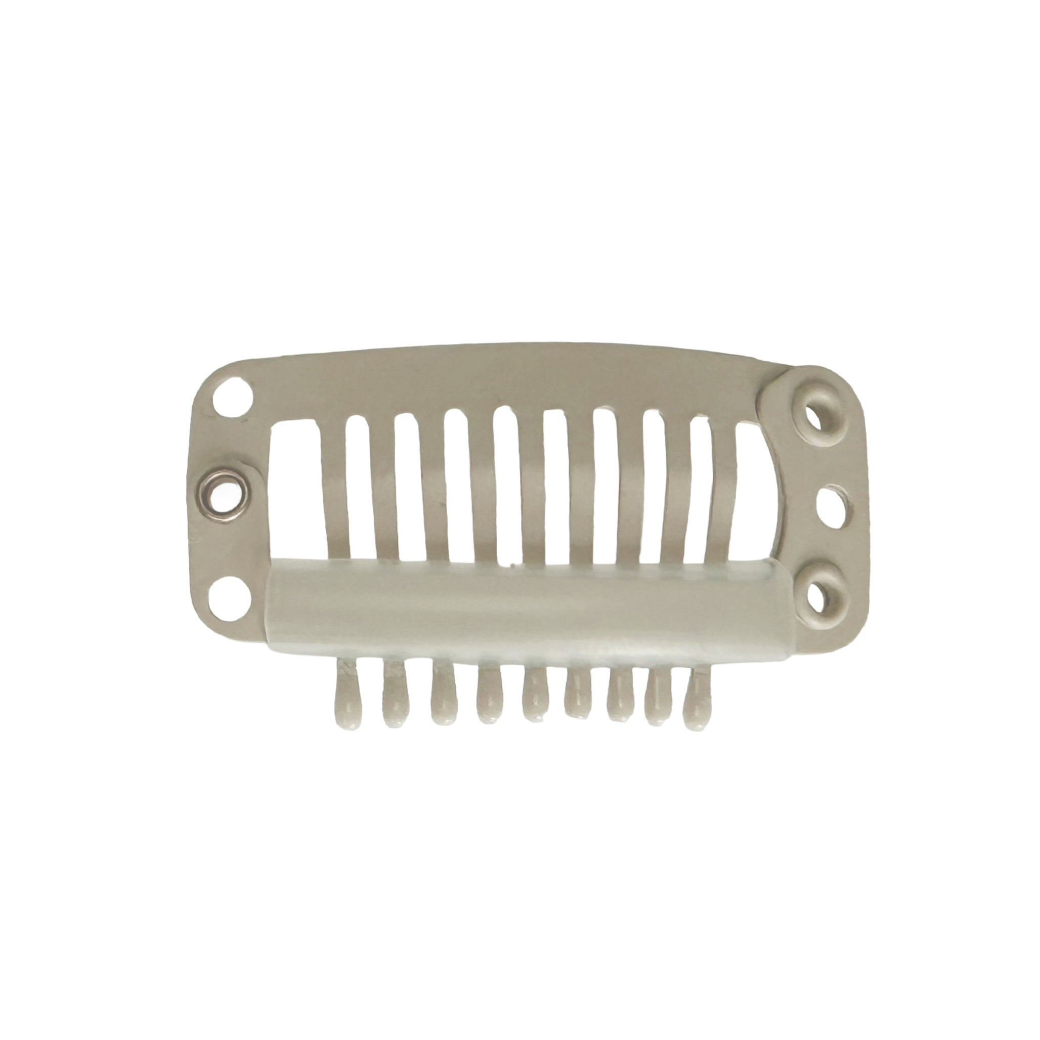 Paryk Clips m. coatede spidser I-shape - Lys beige 3,5cm