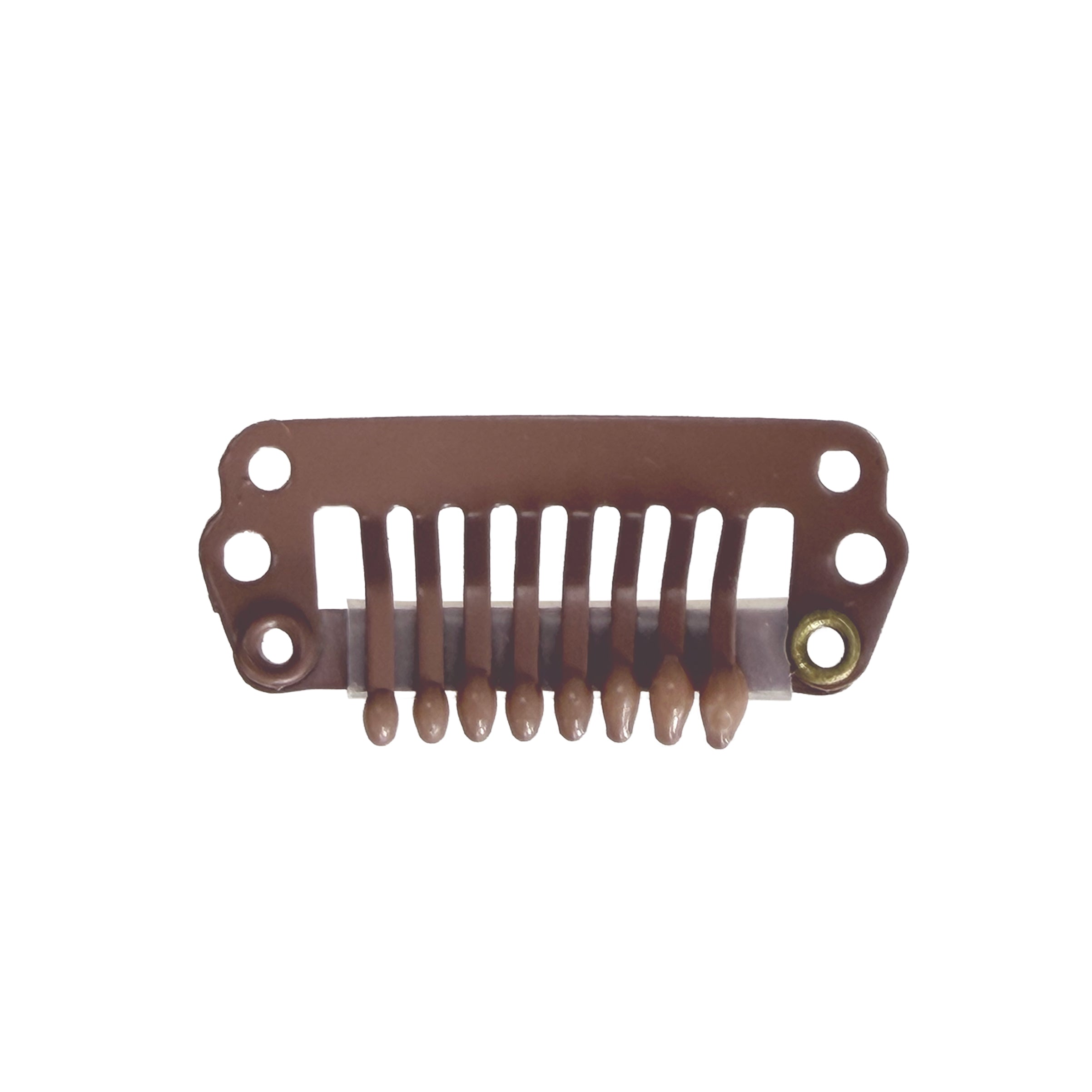 Paryk Clips m. coatede spidser I-shape - Lysebrun 3cm