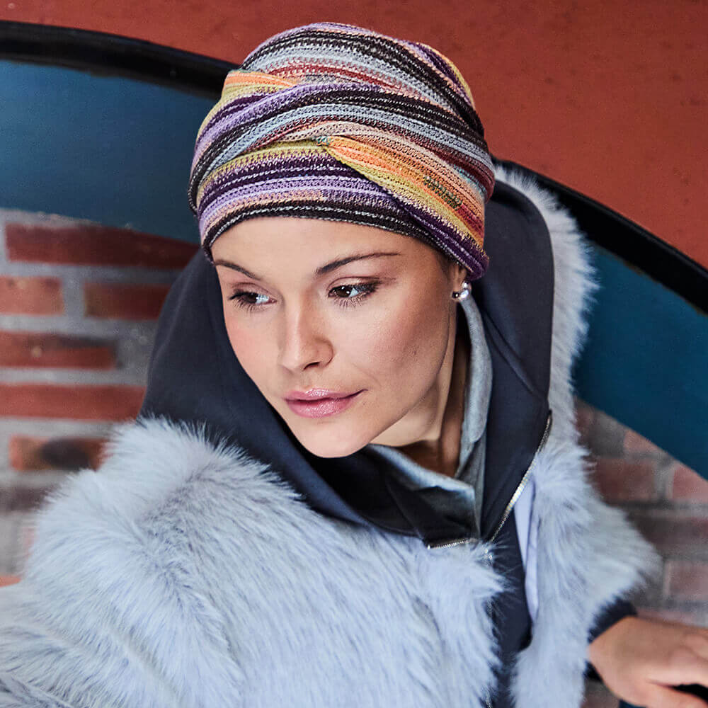 Zoya Turban i Vintage Autumn der er en multicolor turban