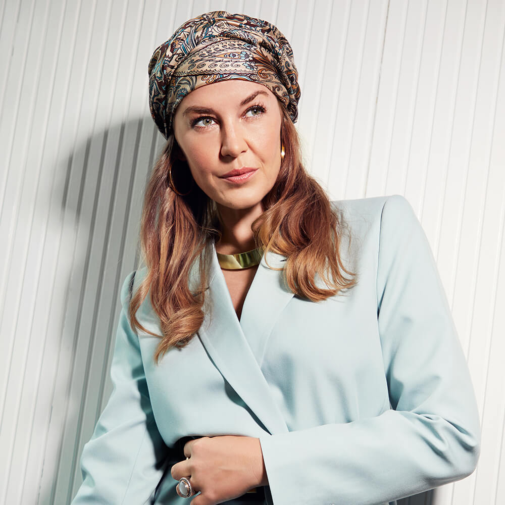 Hocmilena Silk turban,  Antique Paisley - Petrol - Deleted