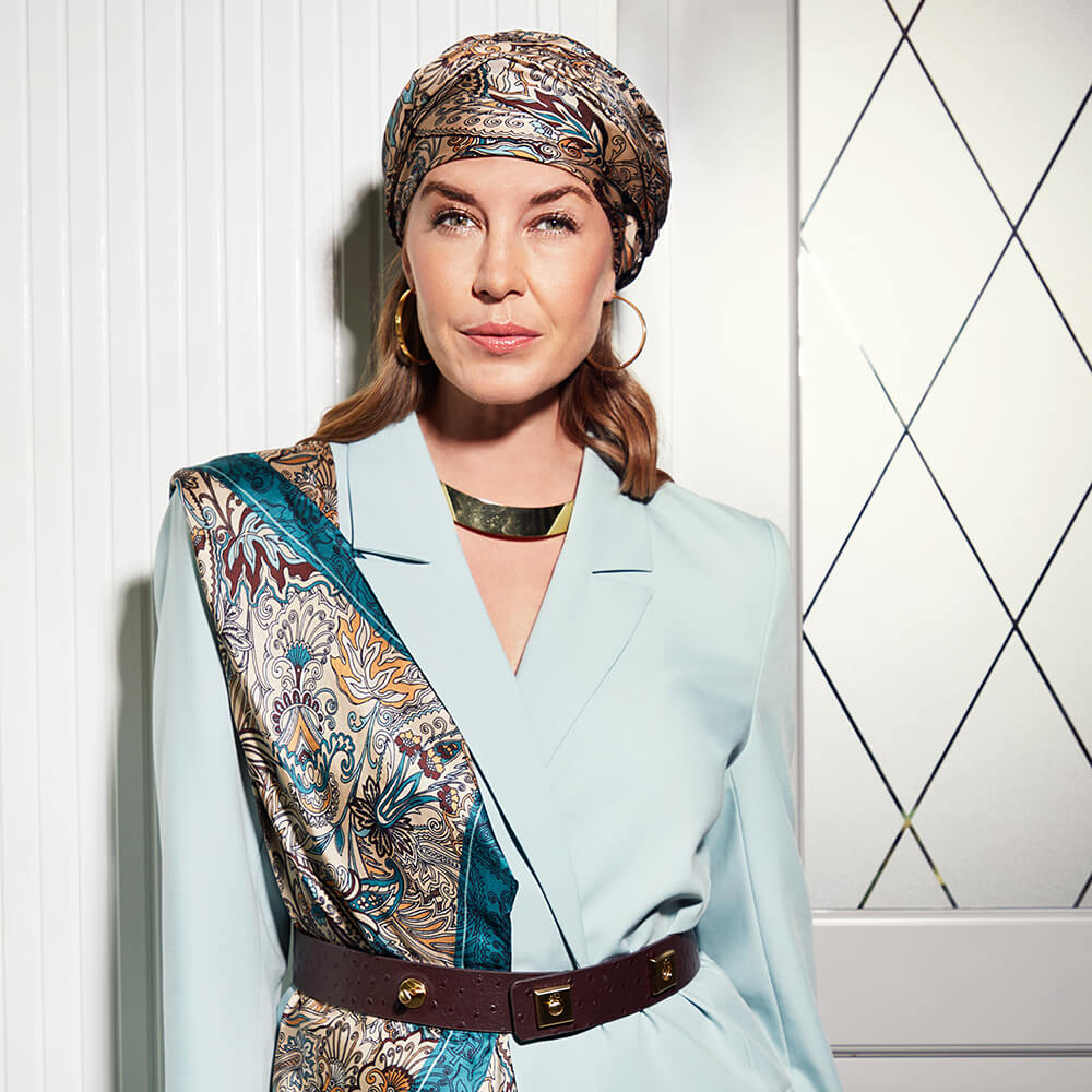Hocmilena Silk turban,  Antique Paisley - Petrol - Deleted
