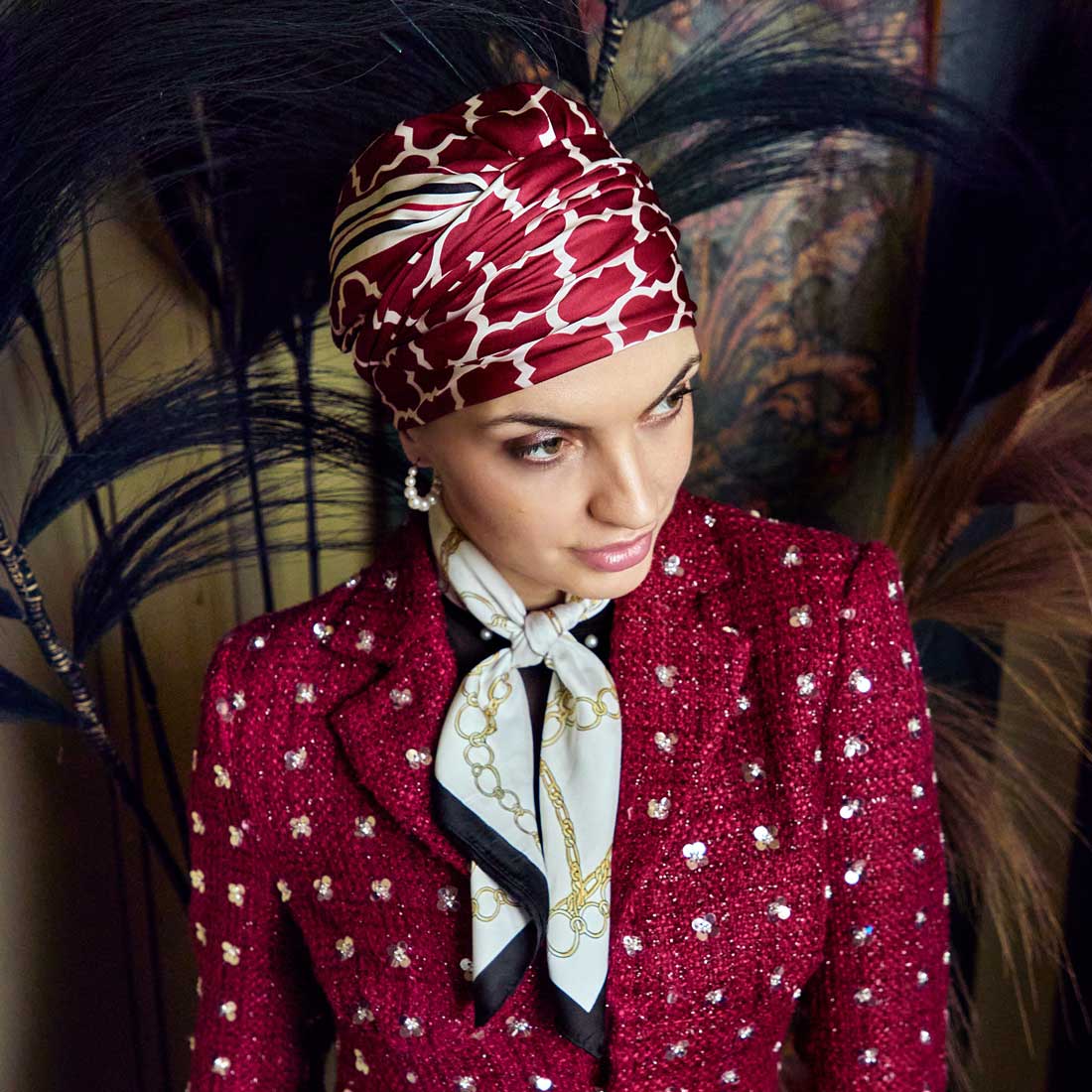 HocSapphire - Boho Turban, Moroccan Red