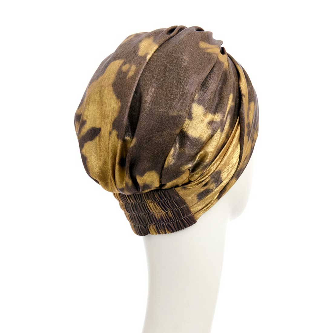 HocSapphire - Boho Turban, Oriental Gold. En turban i brun og guld.