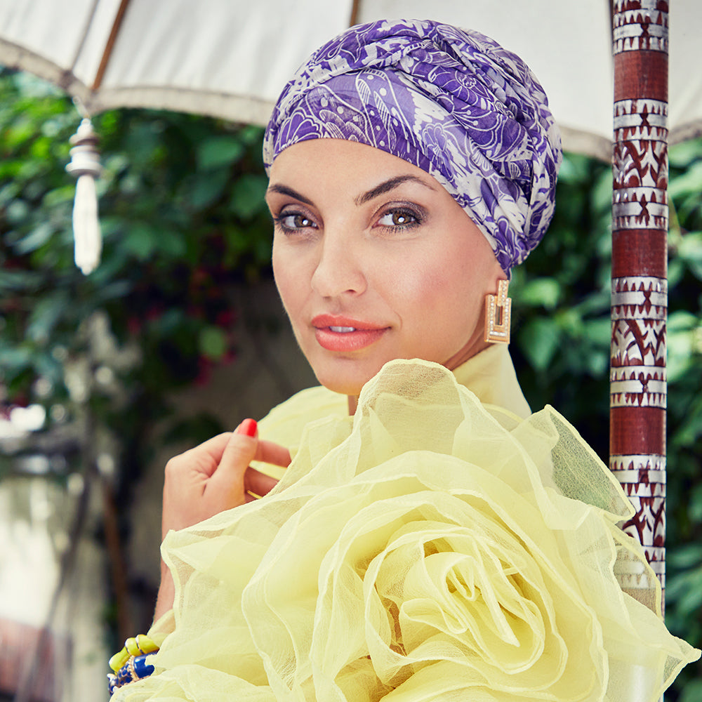 Hocamber Boho turban SET, PURPLE ROMANCE - DEPOSED