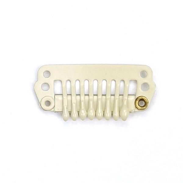 Hair extensions clips i lys beige. Passer perfekt til extensions og parykker. 3 cm lang.