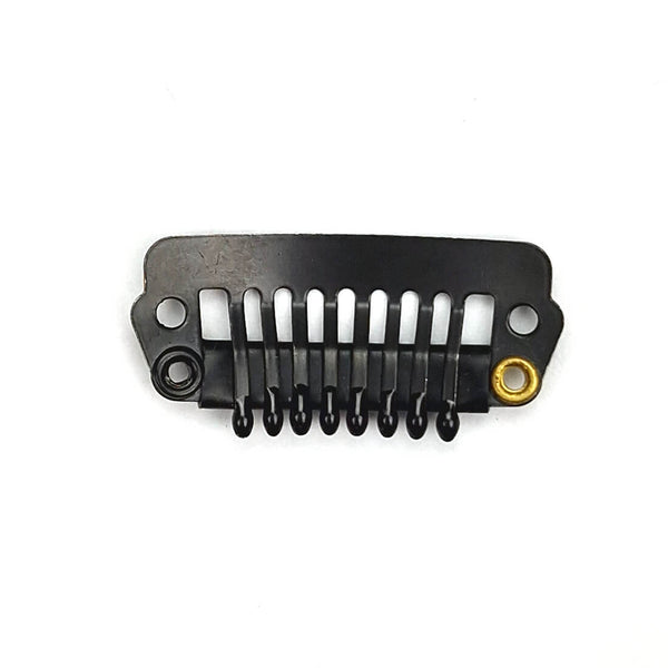 Paryk Clips m. coatede spidser - Sort 3cm