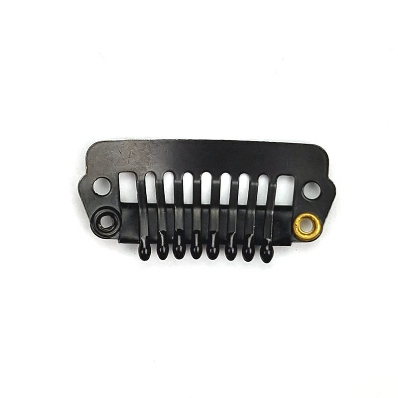 Paryk Clips m. coatede spidser - Sort 3cm