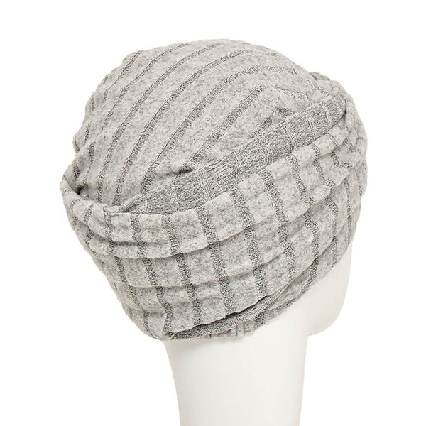 Strikket turban hue HocElla, Rib n'Beige fra Christine Headwear