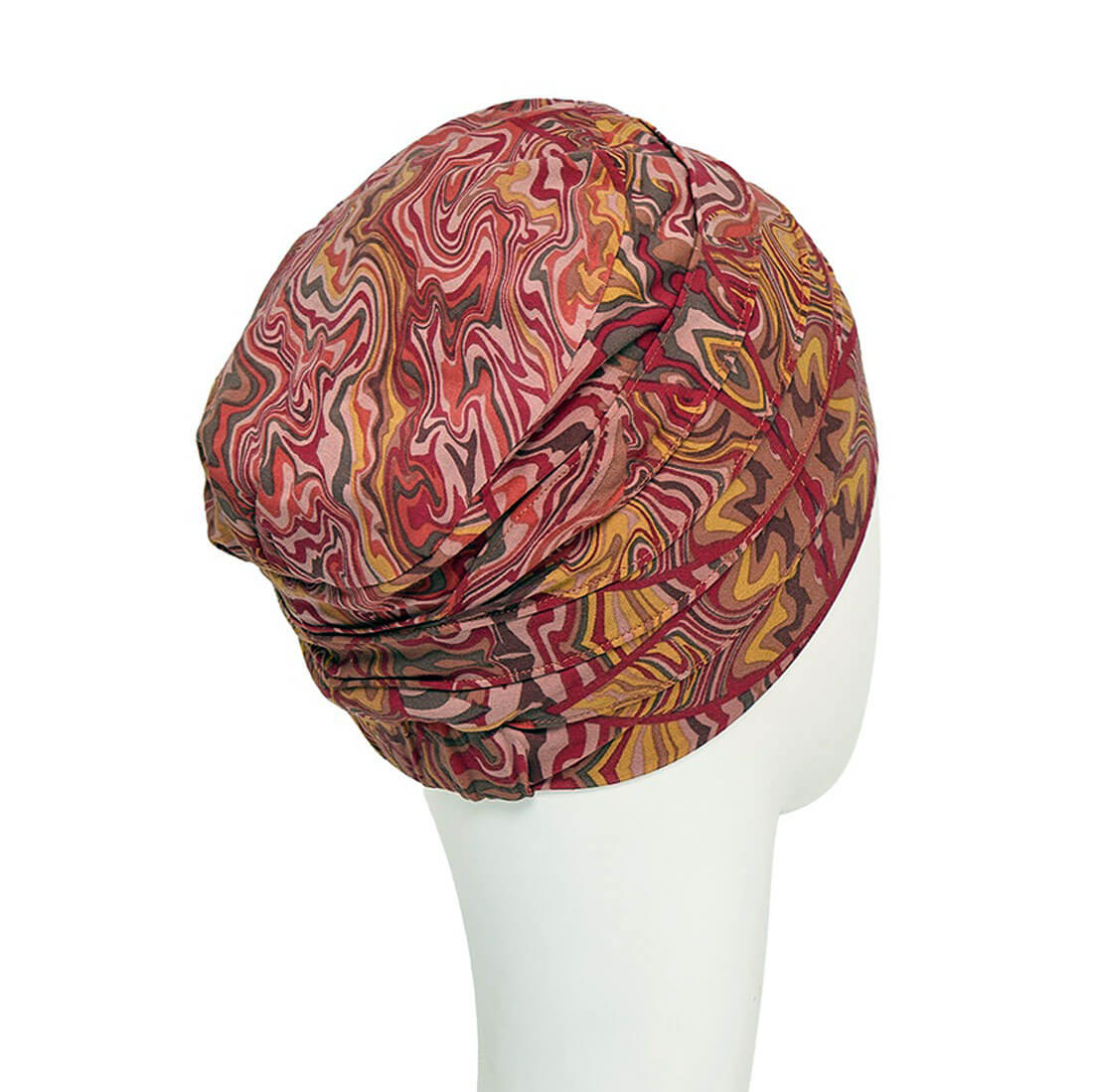 Rødlig turban til kvinder med hårtab.