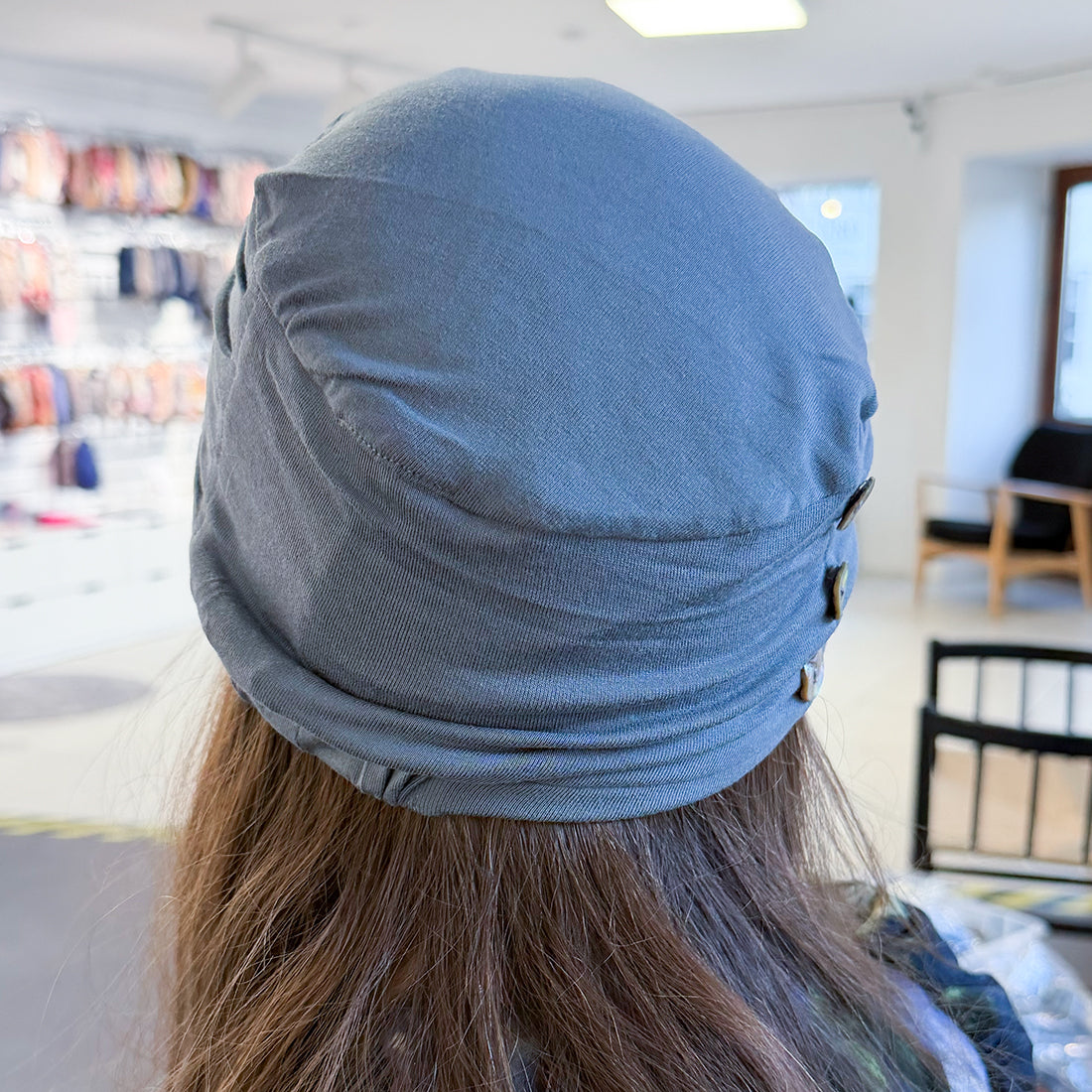 Button Turban - Grey