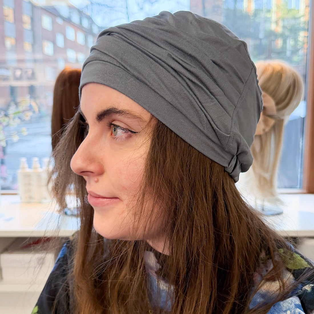Button Turban - Grey