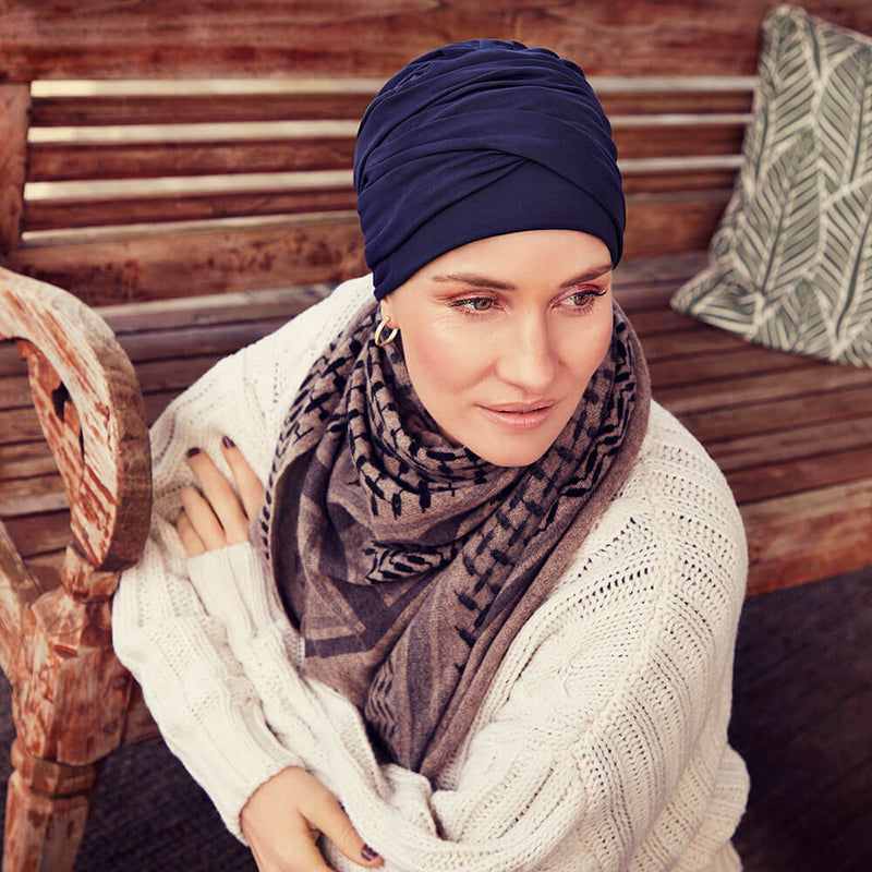 HocMila Turban, Black Iris - Mørkeblå