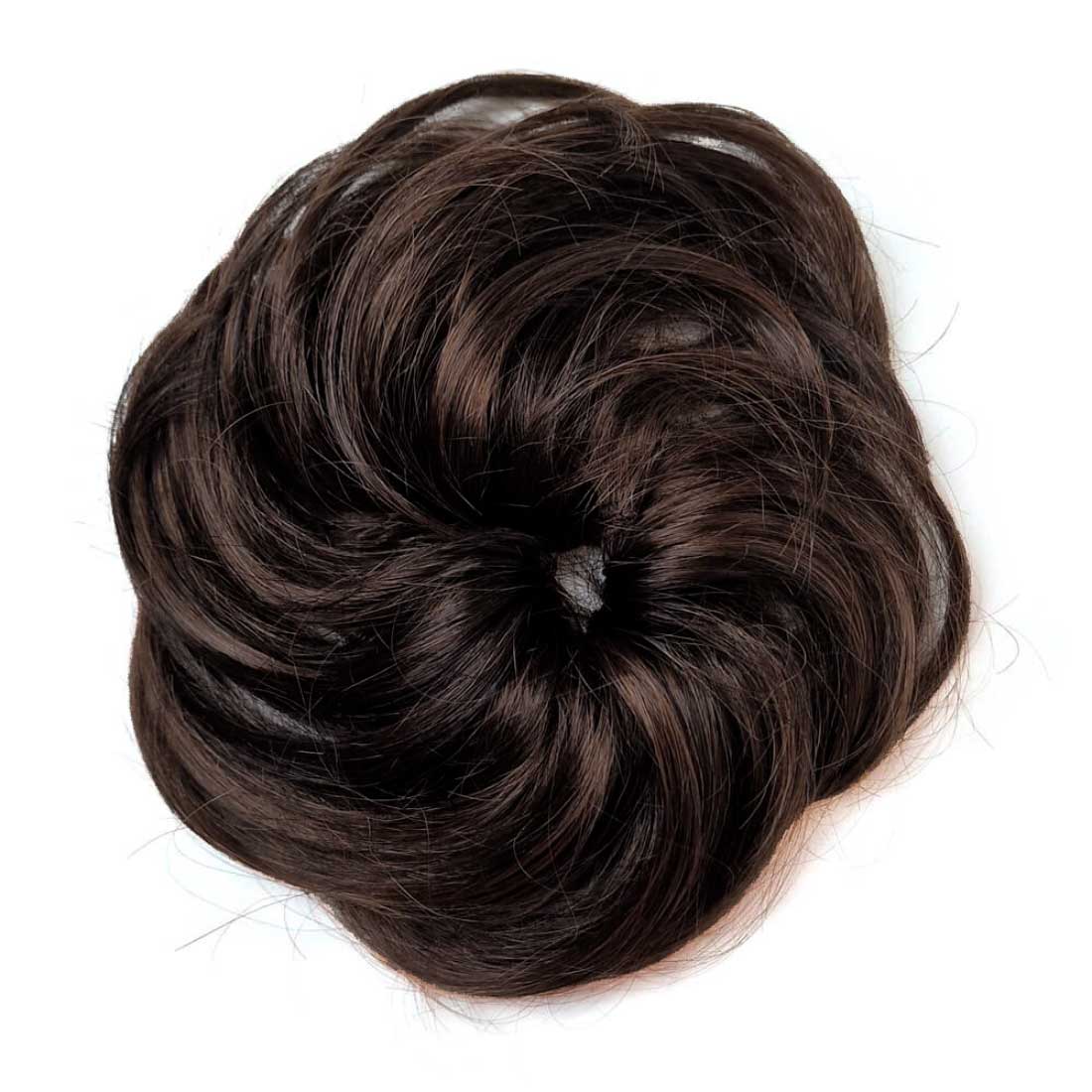 Lav en messy bun med Hårelastik med hår, Dark Chocolate Mix