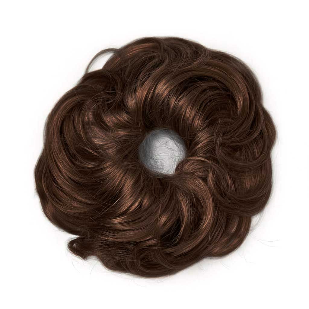 Hårelastik med hår i Nougat Mix