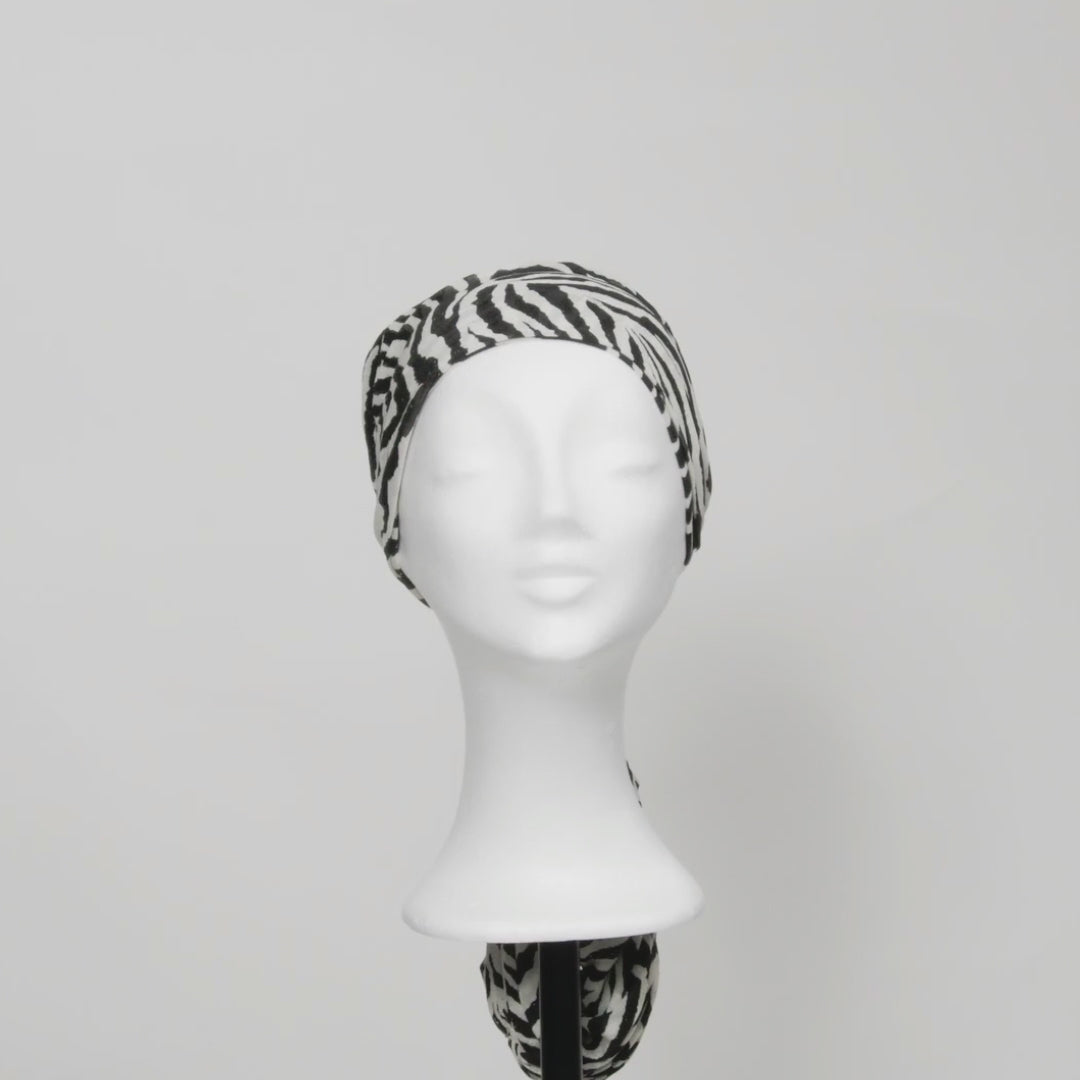 Avalon Turban Zebra Stribet med pandebånd