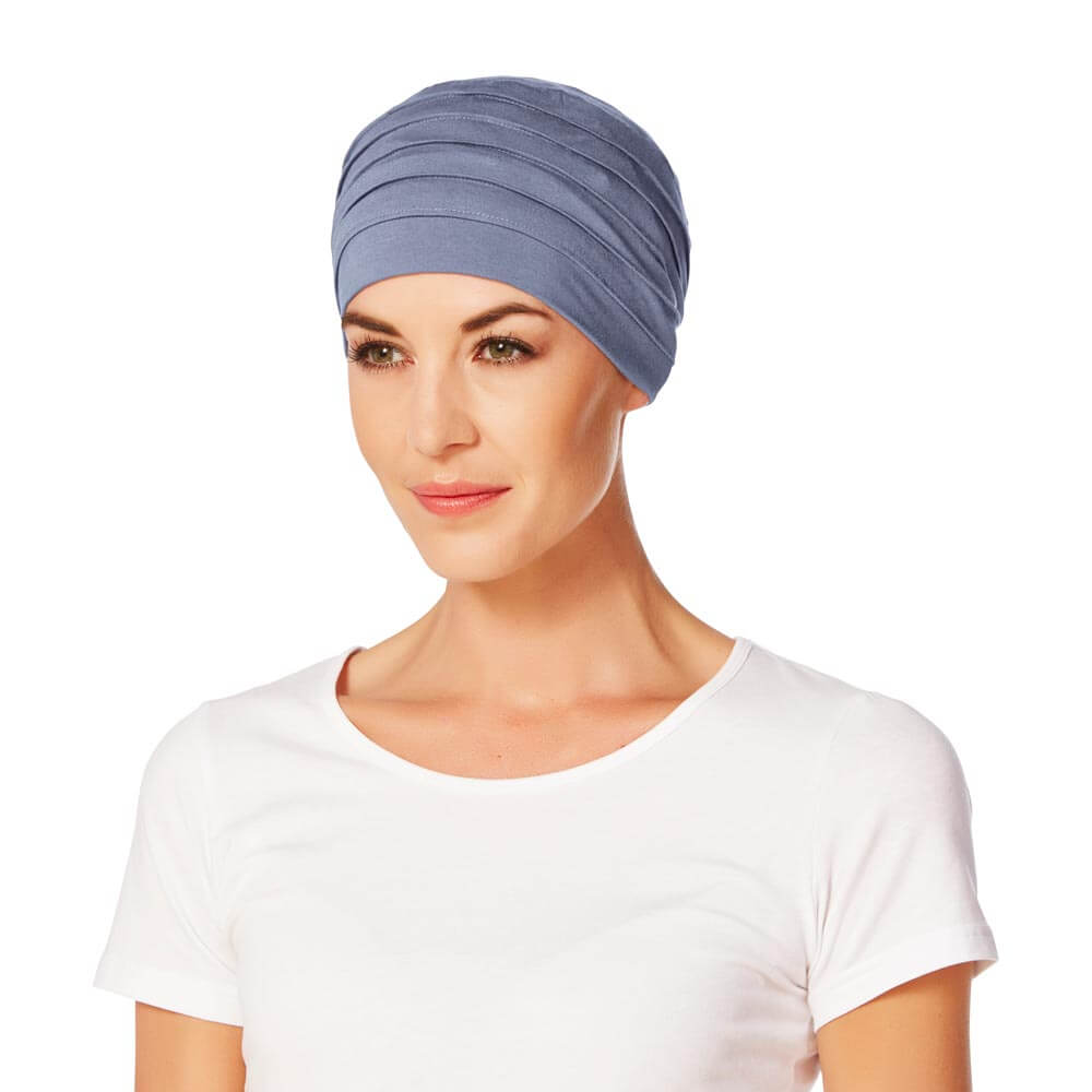 Enkelt turban med fine lag i blå