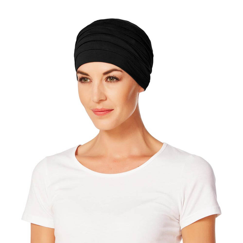 Enkelt turban med fine lag i sort
