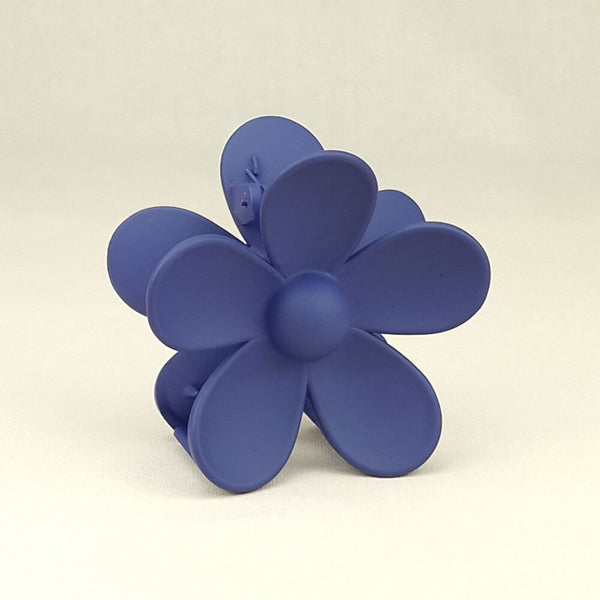 Hårklemme med blomst i blå